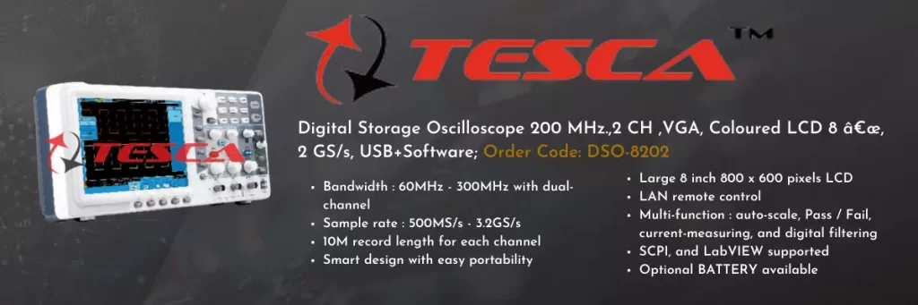 Tesca 2 channel oscilloscope with image