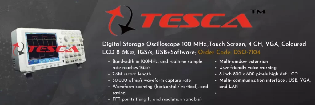 Tesca 4 channel oscilloscope with image